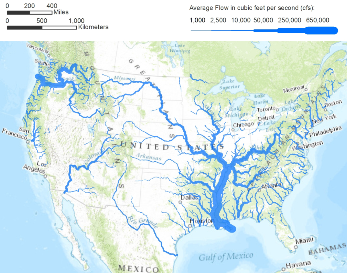 Map Of United States Navigable River Classic USGS Toms River New Us Rivers Flow 